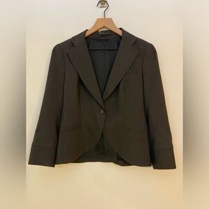 Theory Women's Brown Wool Single Button Blazer Size 8 Short